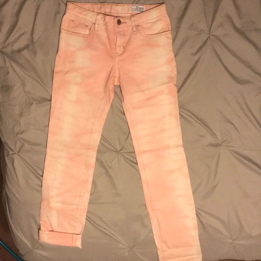 GapKids size 12 super skinny jeans(pink and white)